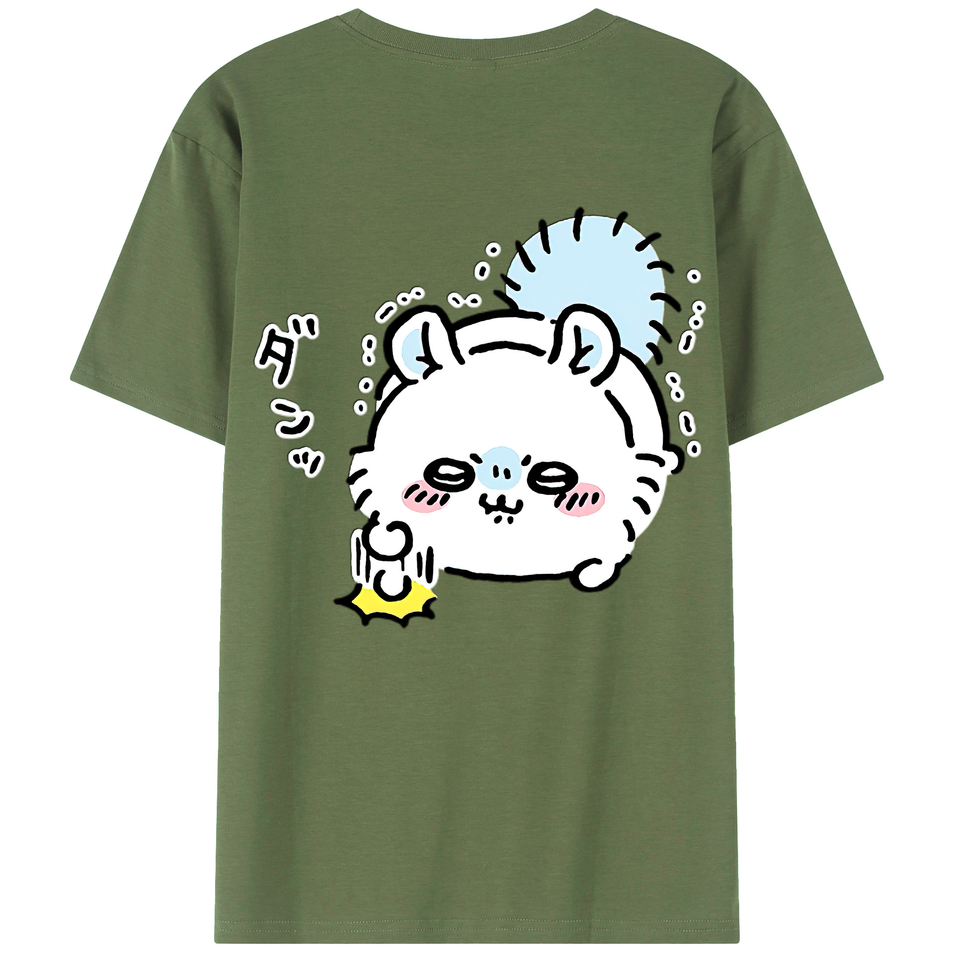 （画像用） ちいかわ モモンガ Chii-kawa Momonga 綿100％ メンズ半袖Tシャツ（バックプリント） 通気性